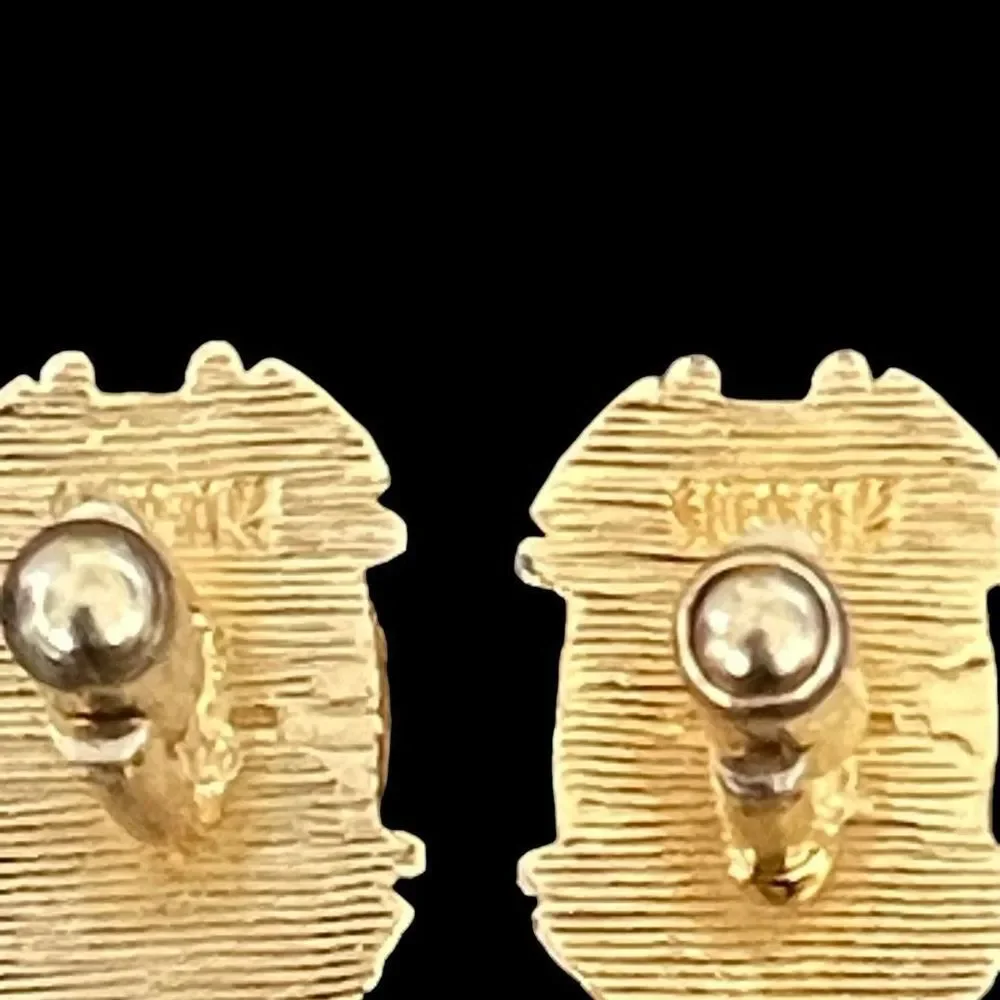 Vintage MCM SWANK Gold Tone Mesh Wrap Around Men’s Cufflinks Bronze Moonglow